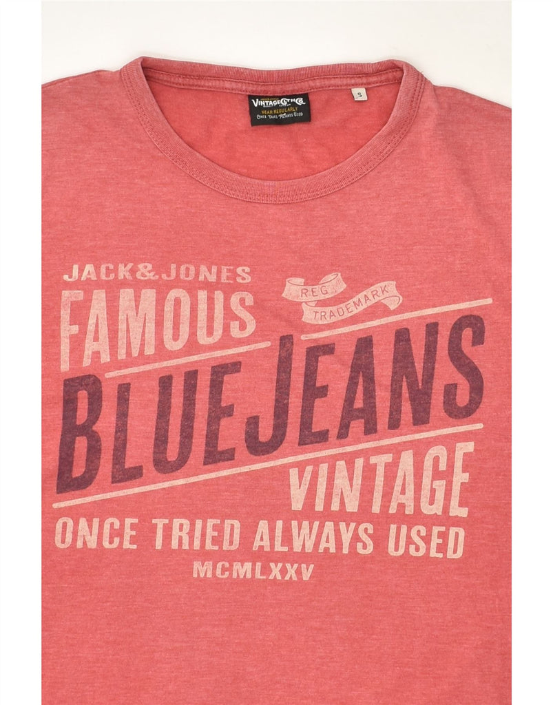 JACK & JONES Mens Graphic T-Shirt Top Small Red Cotton | Vintage Jack & Jones | Thrift | Second-Hand Jack & Jones | Used Clothing | Messina Hembry 