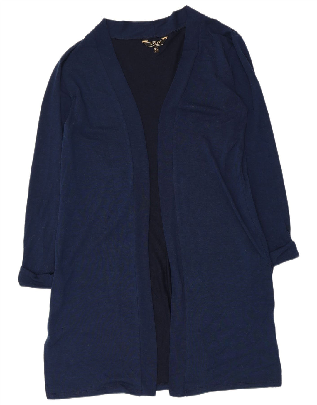 Lipsy Womens Longline Cardigan Top UK 14 Large Navy Blue Polyester