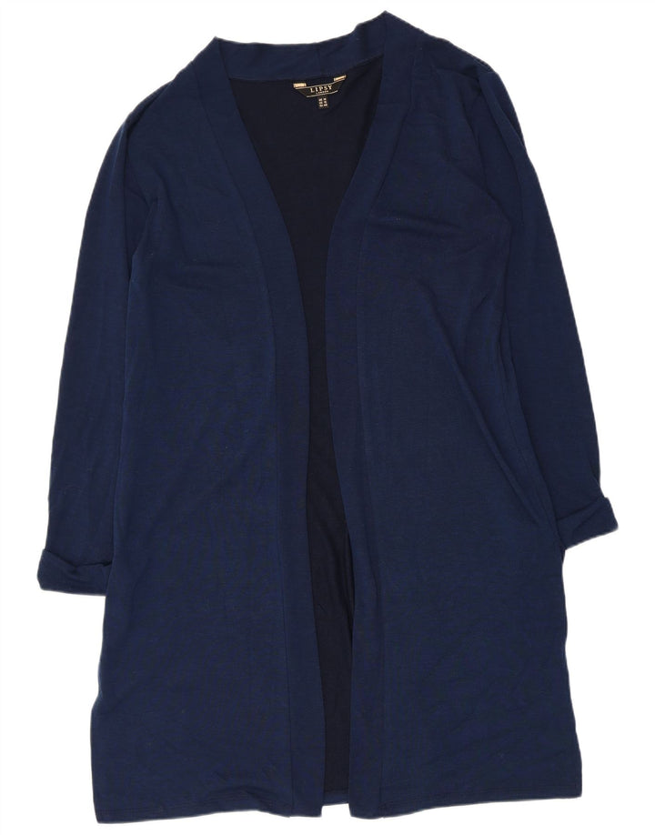 Lipsy Womens Longline Cardigan Top UK 14 Large Navy Blue Polyester