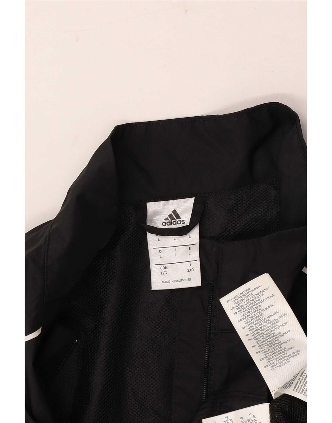 Adidas Mens Clima Proof Graphic Zip Neck Pullover Tracksuit Top Large Black
