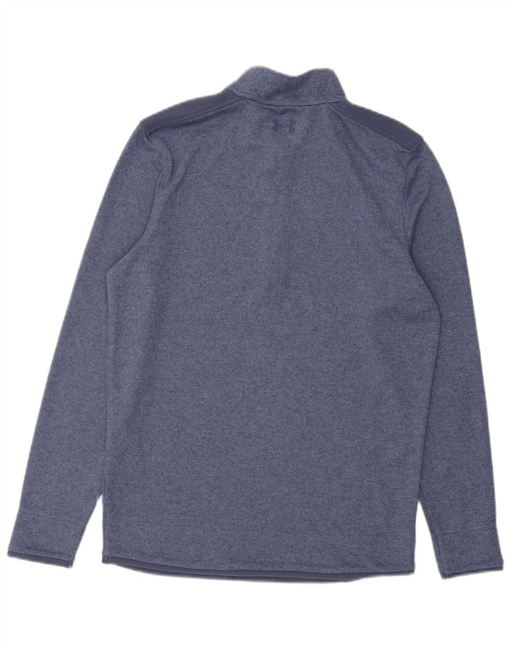 Under Armour Mens Cold Gear Zip Neck Pullover Tracksuit Top Small Blue