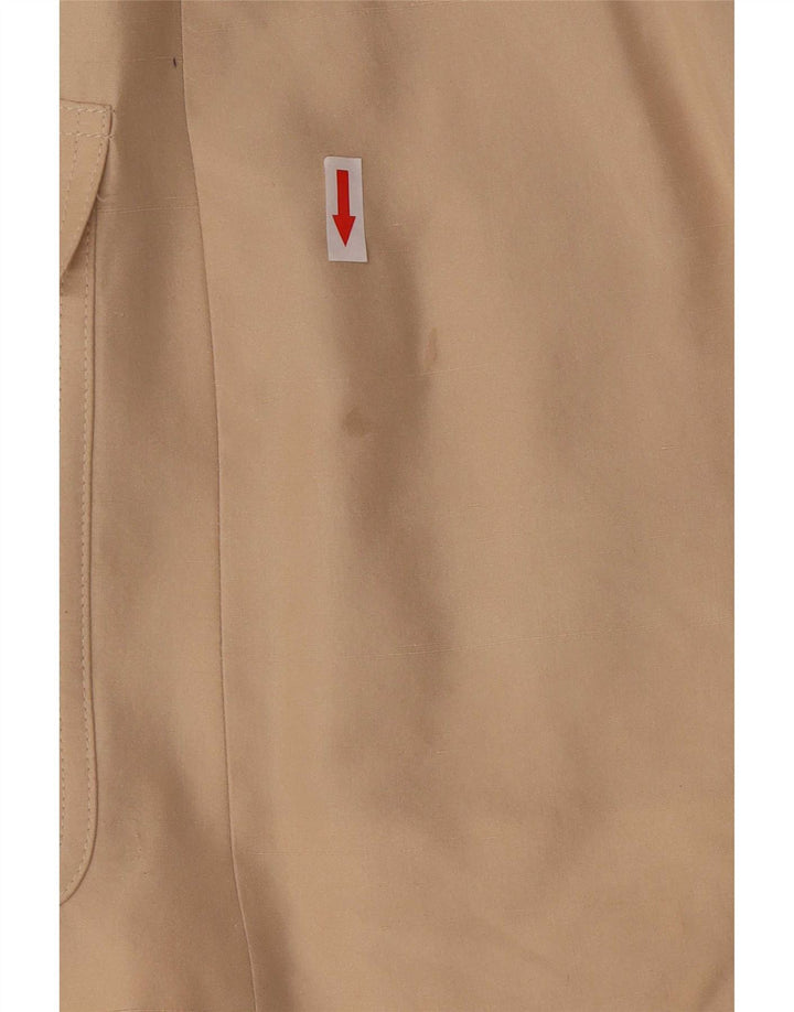Max Mara Womens 2 Button Blazer Jacket UK 12 Medium Beige Silk