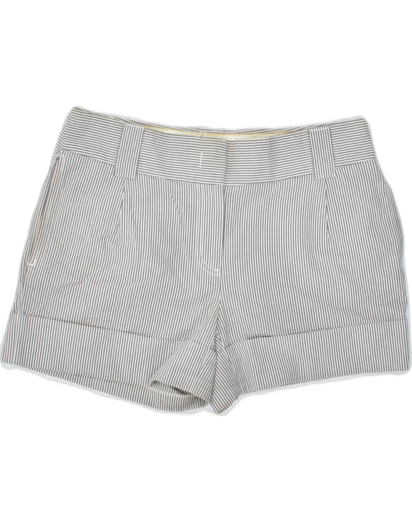 J. CREW Womens City Fit Chino Shorts US 6 Medium W30 Grey Pinstripe Cotton | Vintage | Thrift | Second-Hand | Used Clothing | Messina Hembry 