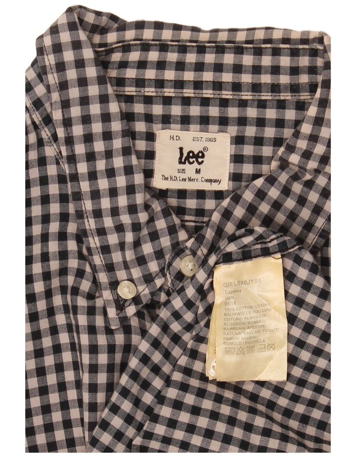 Lee Mens Shirt Medium Black Gingham Cotton