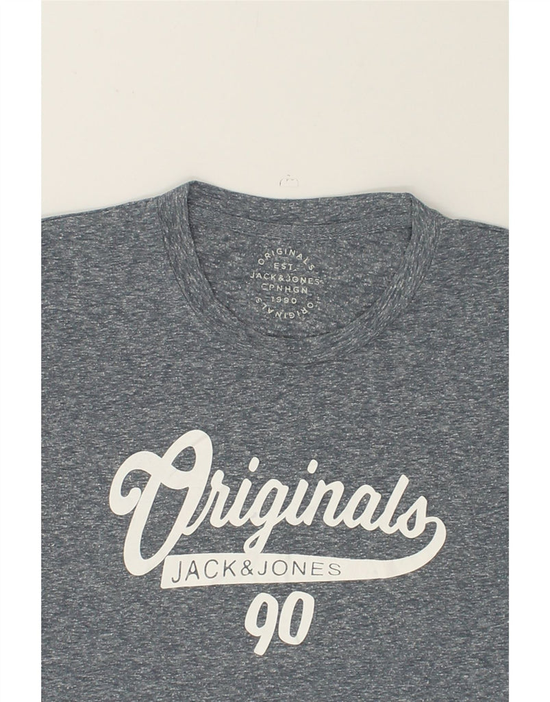 JACK & JONES Mens Graphic T-Shirt Top Medium Grey Flecked Polyester | Vintage Jack & Jones | Thrift | Second-Hand Jack & Jones | Used Clothing | Messina Hembry 