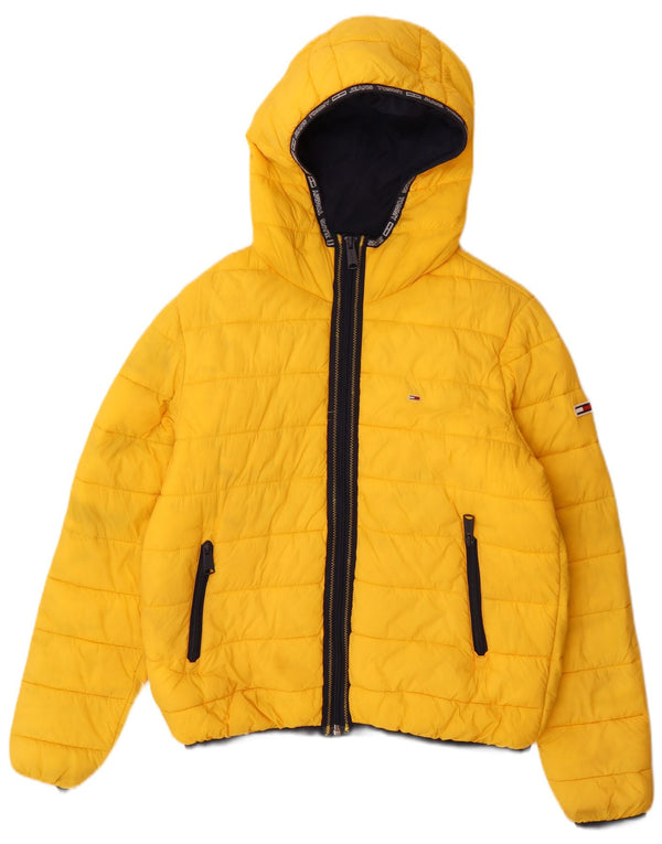 Tommy Hilfiger Mens Hooded Regular Fit Padded Jacket UK 38 Medium Yellow
