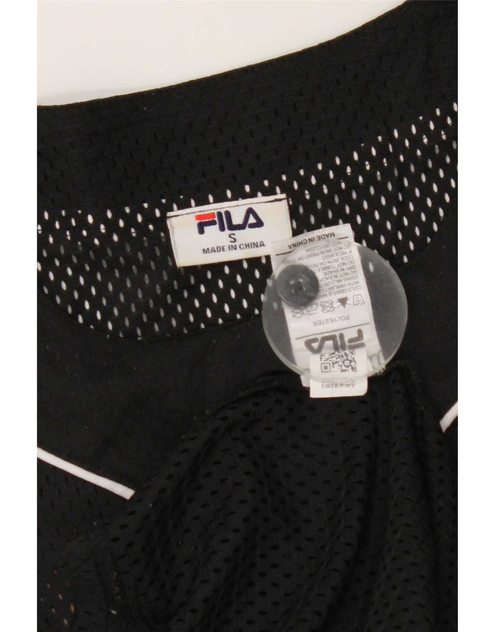 Fila Mens Graphic Jersey Top Small Black Colourblock Polyester