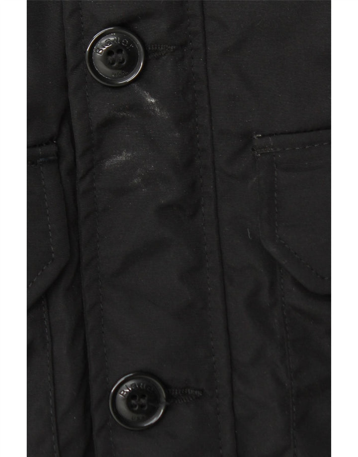 Blauer Mens Padded Military Jacket UK 40 Large Black Nylon