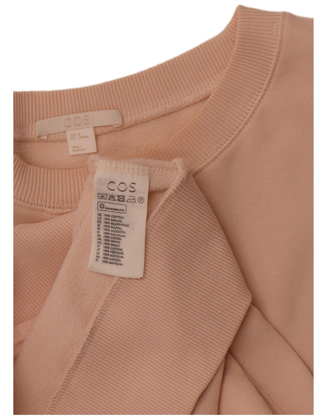 COS Womens Oversized Jumper Dress UK 14 Medium Pink Cotton