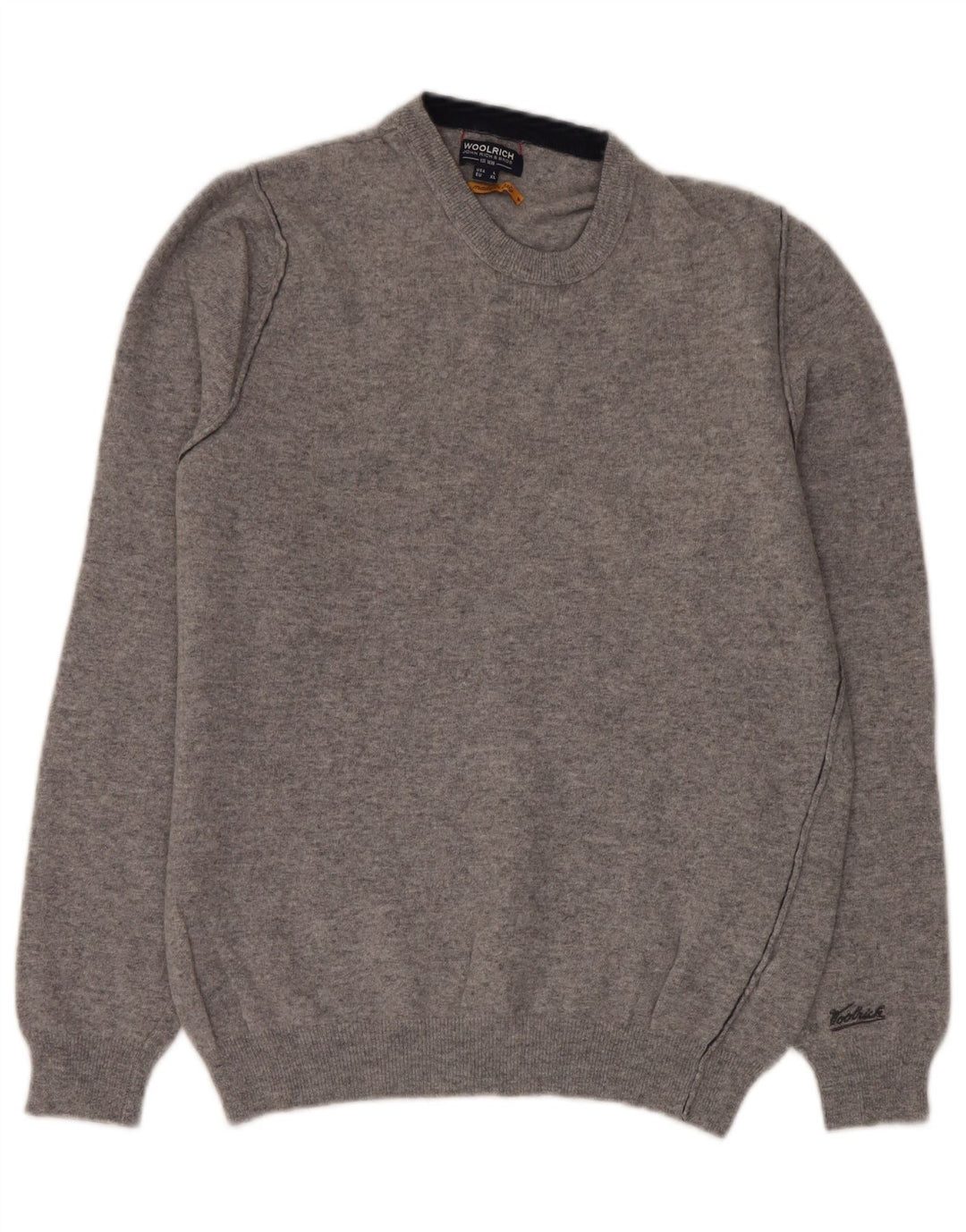 Woolrich Womens Crew Neck Jumper Sweater UK 16 Large Grey Wool