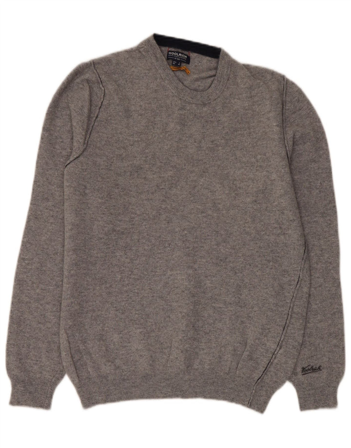 Woolrich Womens Crew Neck Jumper Sweater UK 16 Large Grey Wool