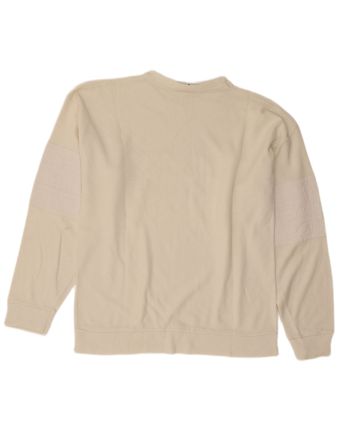 Vintage Mens Graphic Sweatshirt Jumper Medium White Cotton