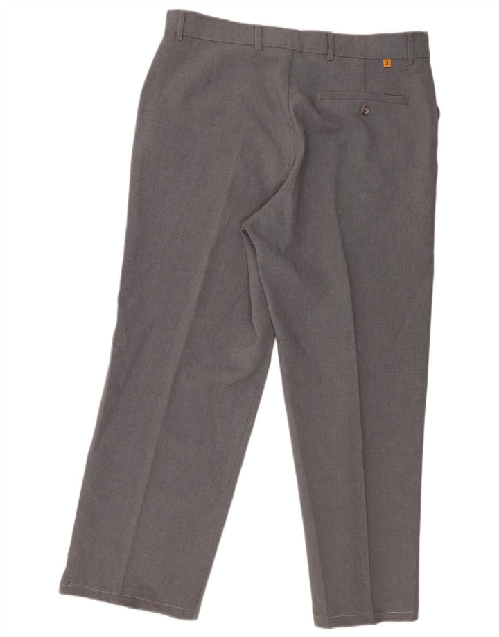 Farah Mens Straight Casual Trousers W34 L27 Grey Polyester