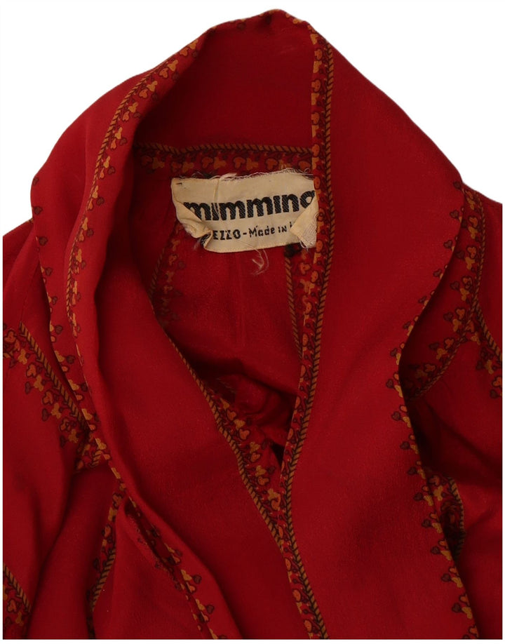MIMMINA Womens Front Tie Long Sleeve Blouse Top UK 14 Large Red Striped