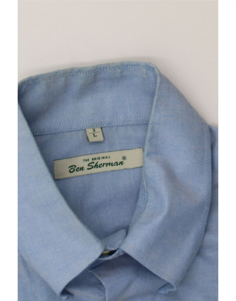 BEN SHERMAN Mens Shirt Large Blue Cotton Vintage Ben Sherman and Second-Hand Ben Sherman from Messina Hembry 