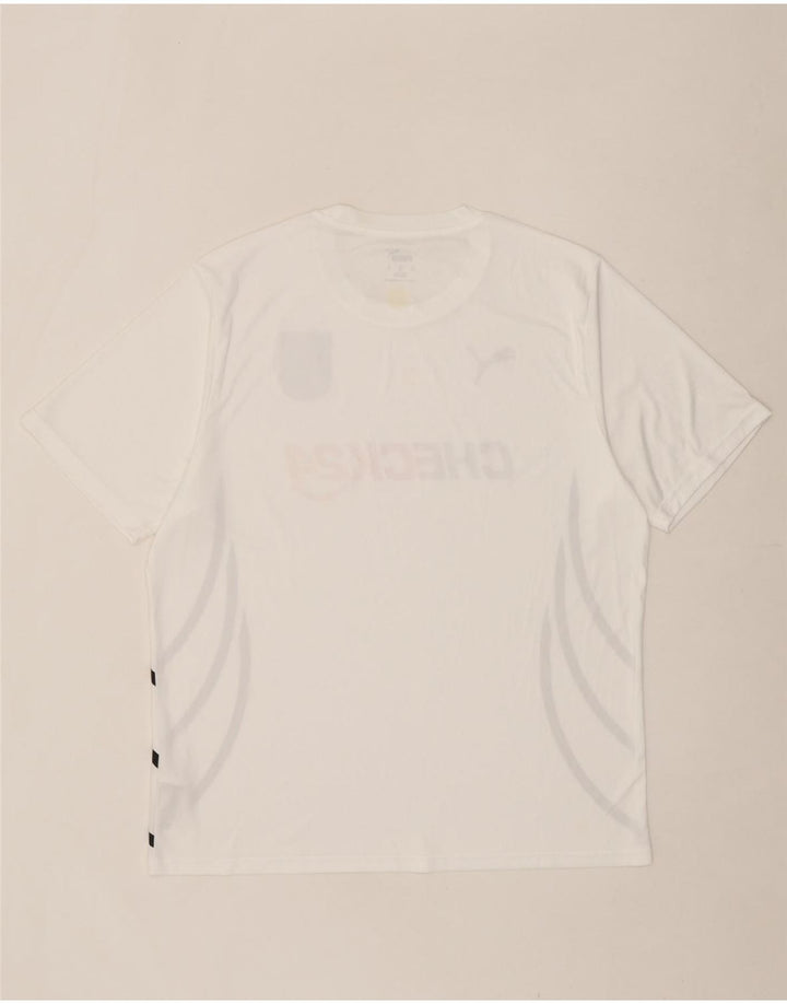 PUMA Mens Graphic T-Shirt Top XL White Polyester Vintage Puma and Second-Hand Puma from Messina Hembry 