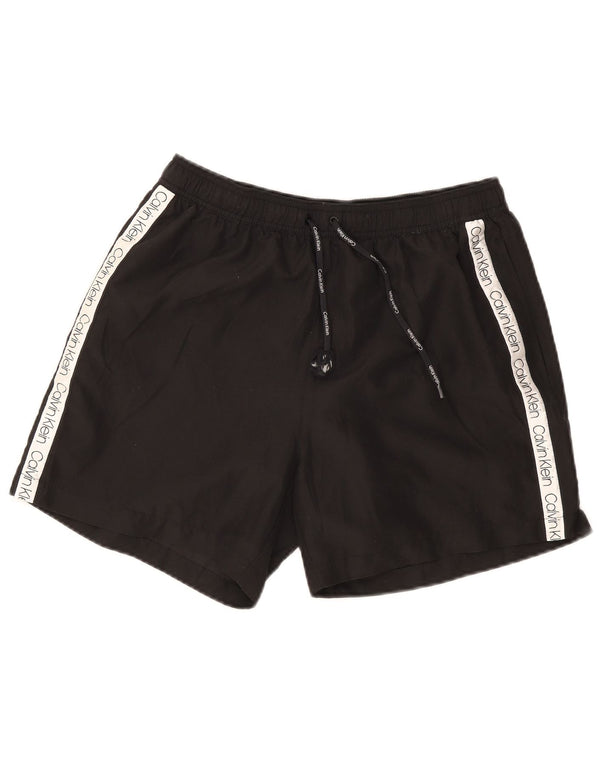 Calvin Klein Mens Graphic Swimming Shorts XL Black Colourblock Polyester