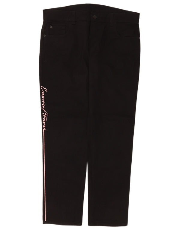 Emporio Armani Womens Graphic Slim Jeans W29 L28 Black Cotton