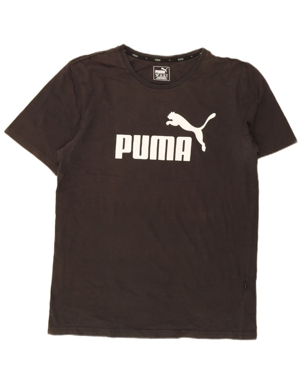 Puma Mens Graphic T-Shirt Top Medium Black Cotton