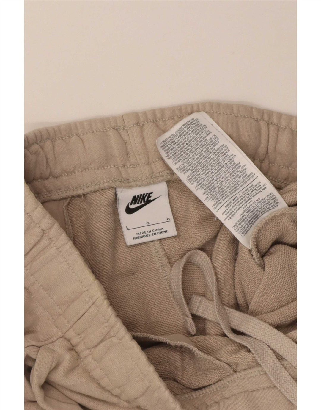 Nike Mens Tracksuit Trousers Joggers Large  Beige Cotton