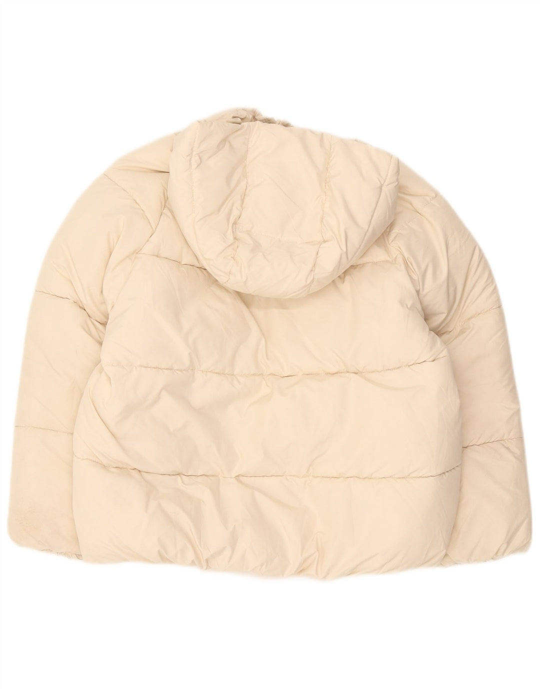 Zara Girls Hooded Padded Jacket 11-12 Years Beige Polyester