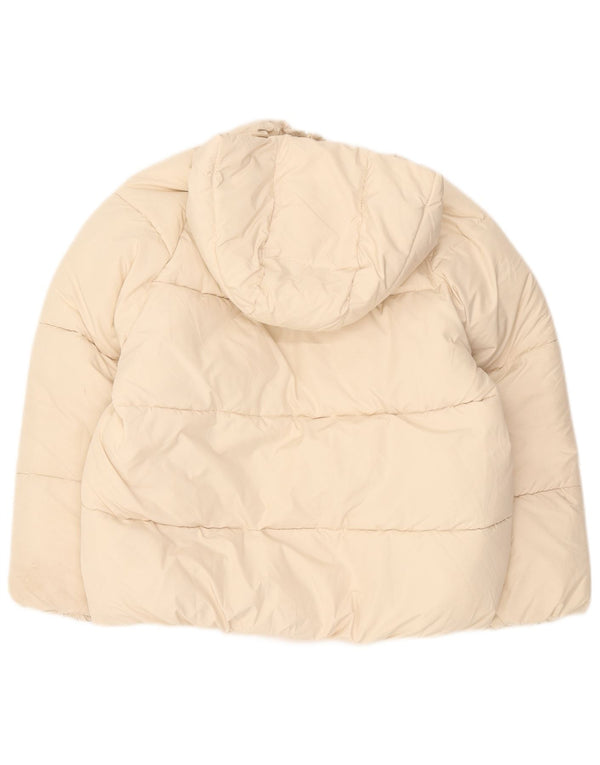 Zara Girls Hooded Padded Jacket 11-12 Years Beige Polyester