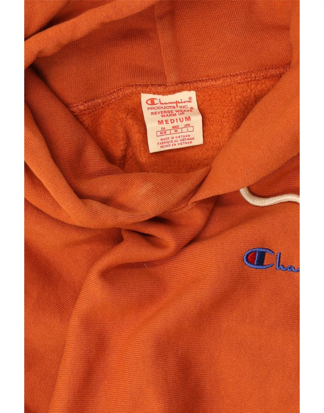 Champion Mens Hoodie Jumper Medium Orange