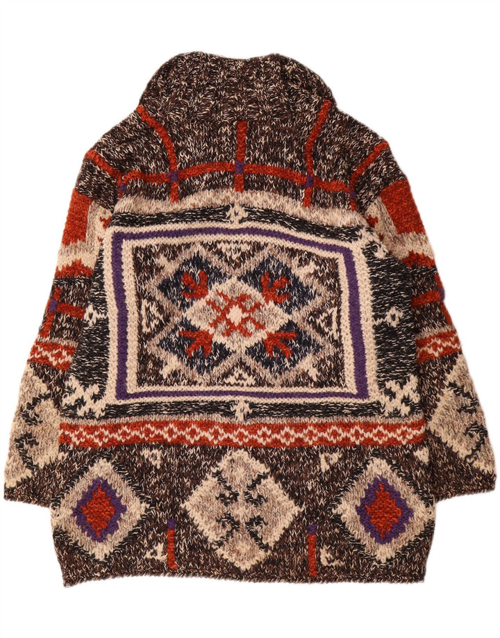 Vintage Mens Polo Neck Jumper Sweater Large Multicoloured Geometric