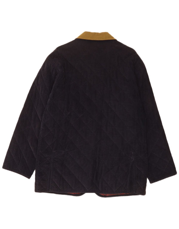 Via Ardigo Mens Quilted Corduroy Jacket IT 46 Small Navy Blue