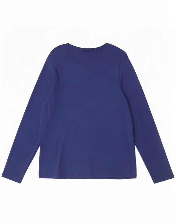Marks & Spencer Womens Graphic Top Long Sleeve UK 22 3XL Navy Blue Floral