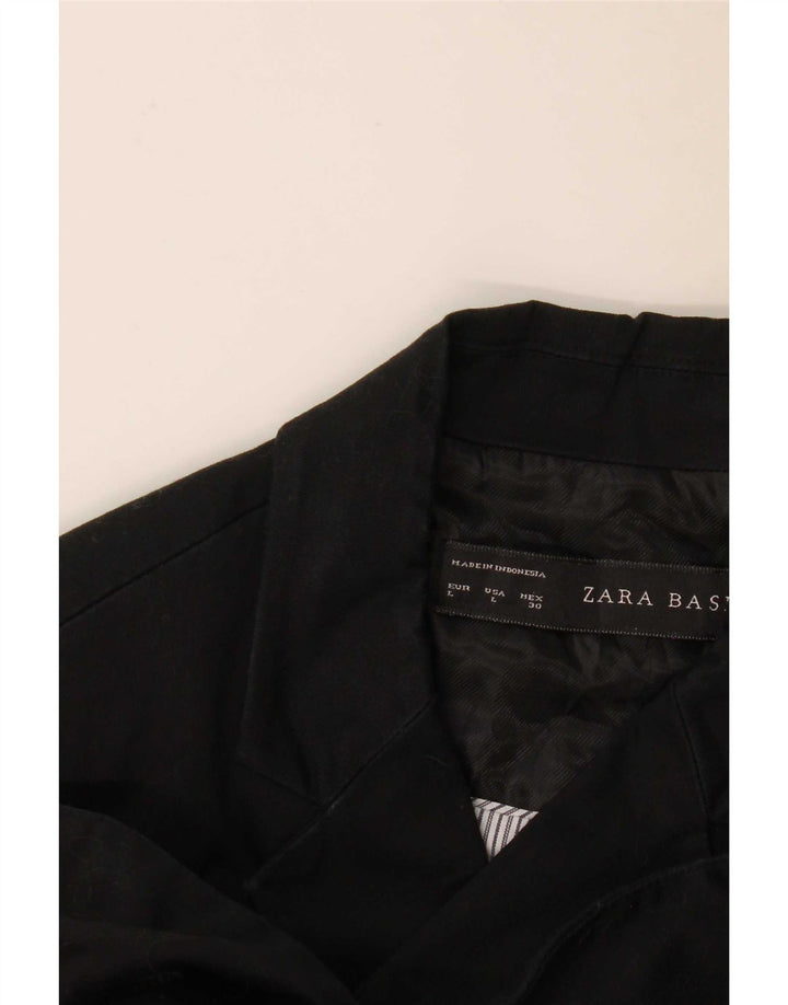 Zara Womens 1 Button Blazer Jacket UK 14 Large Black