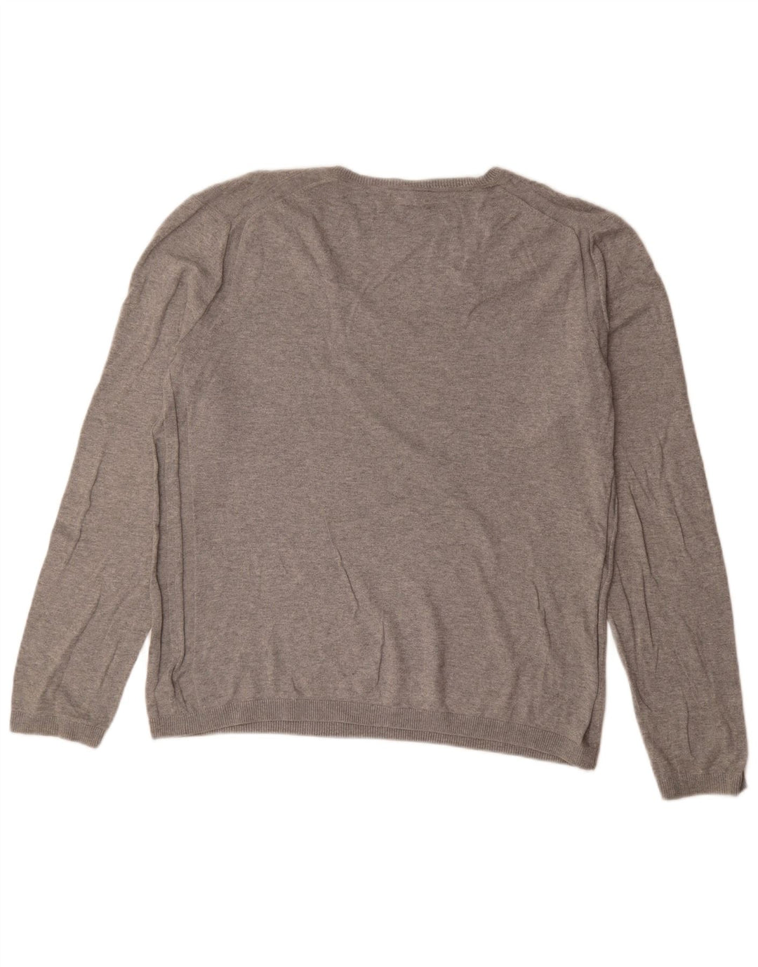 Gap Mens V-Neck Jumper Sweater Large Grey Cotton