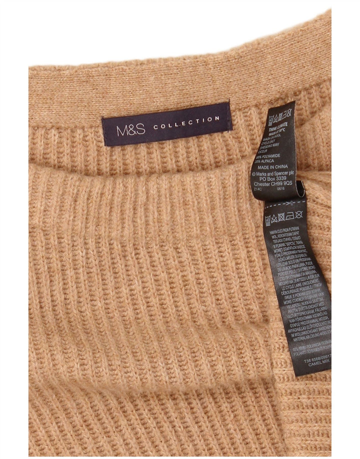Marks & Spencer Womens Longline Boat Neck Jumper Sweater UK 20 2XL Beige
