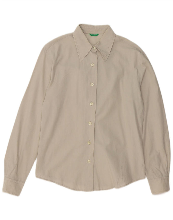 BENETTON Womens Shirt UK 14 Medium Grey