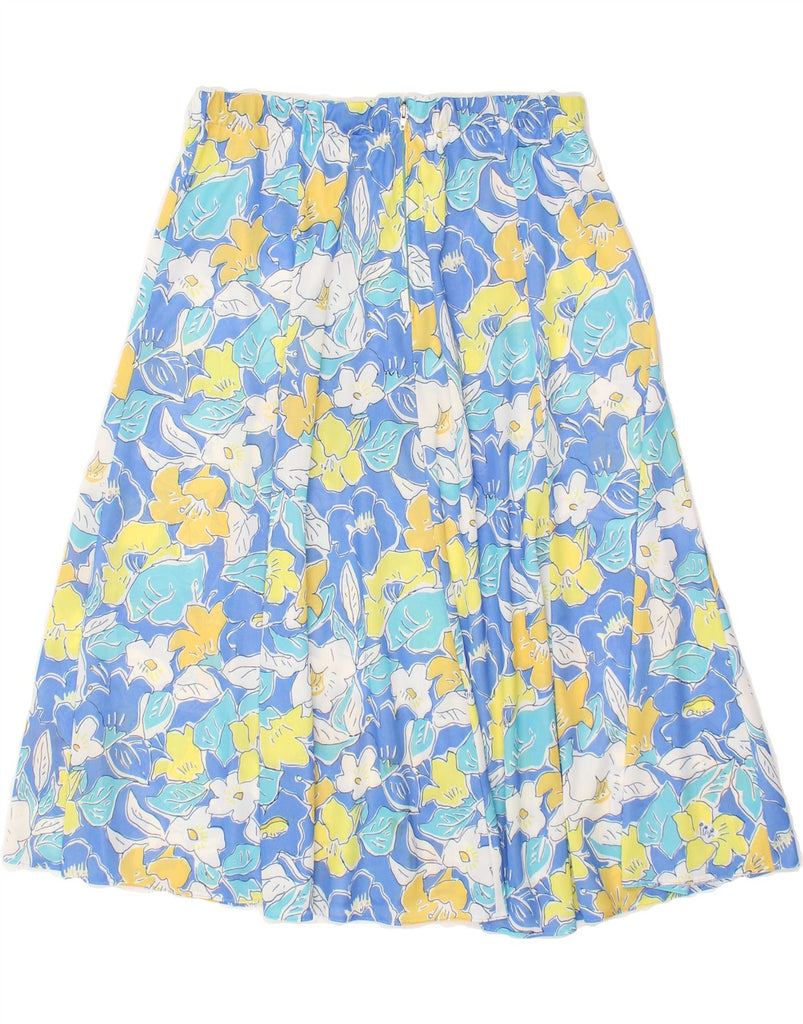 VINTAGE Womens A-Line Skirt W28 Medium Blue Floral | Vintage Vintage | Thrift | Second-Hand Vintage | Used Clothing | Messina Hembry 