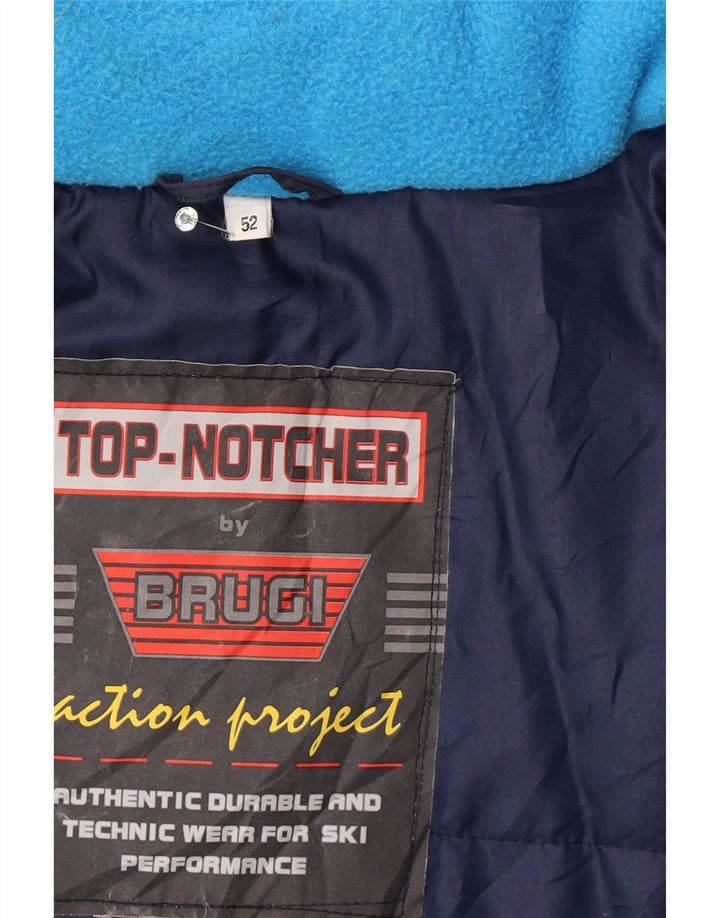 Brugi Mens Hooded Ski Jacket IT 52 XL Navy Blue Colourblock Polyamide