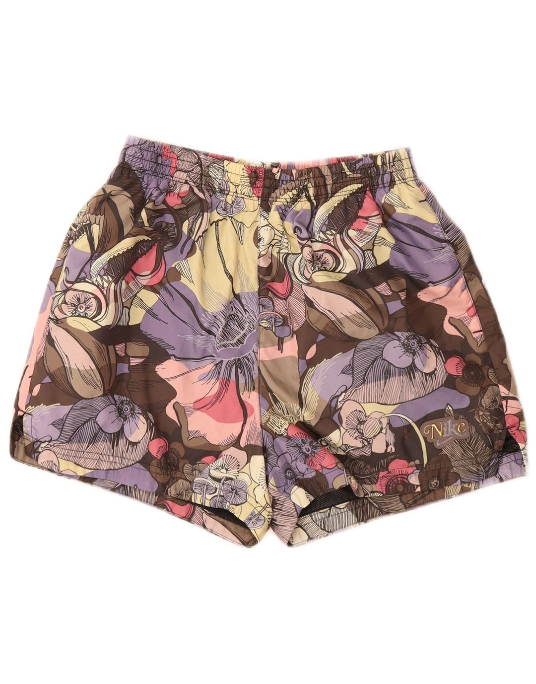 NIKE Womens Sport Shorts UK 4 XS Multicoloured Floral Polyester