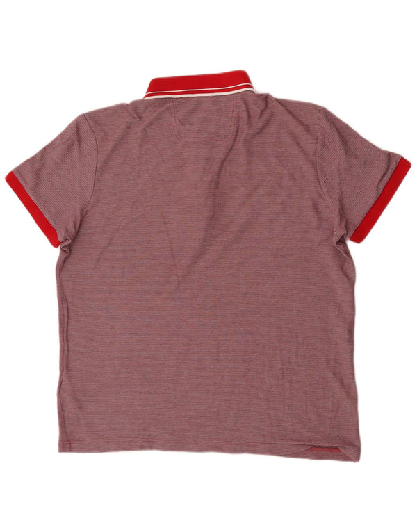 Hugo Boss Mens Regular Fit Polo Shirt XL Red Striped Cotton