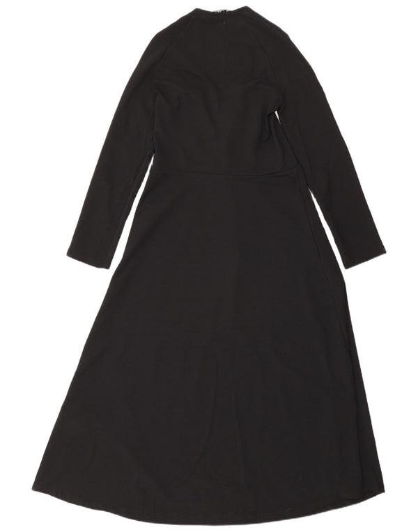 Zara Womens Long Sleeve Maxi Dress UK 4 XS Black