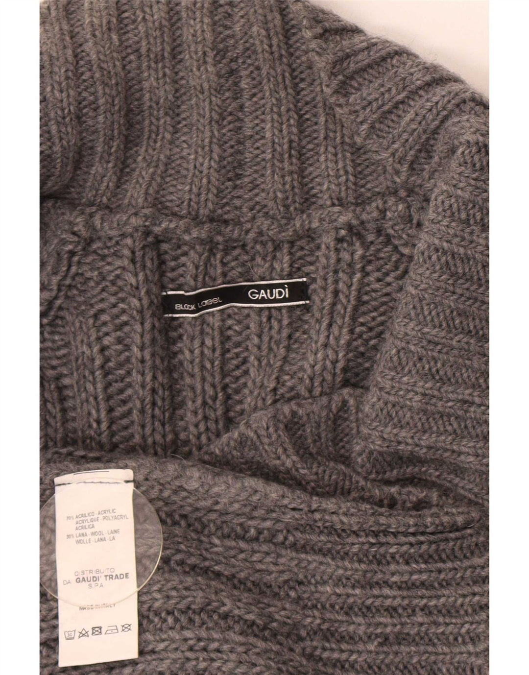 Gaudi Womens Double Breasted Cardigan Sweater UK 12 Medium Grey Acrylic