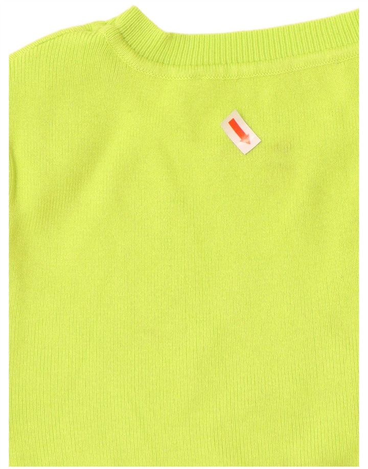 ZARA Womens Crop Short Sleeve Boat Neck Jumper Sweater UK 8 Small Green
