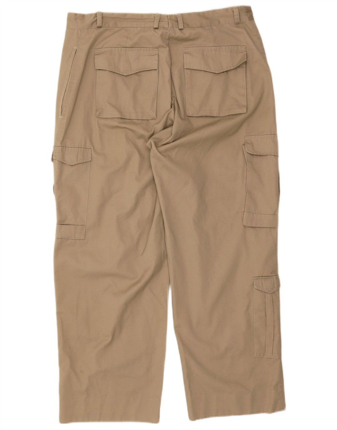 VINTAGE Mens Straight Cargo Trousers W36 L28 Khaki