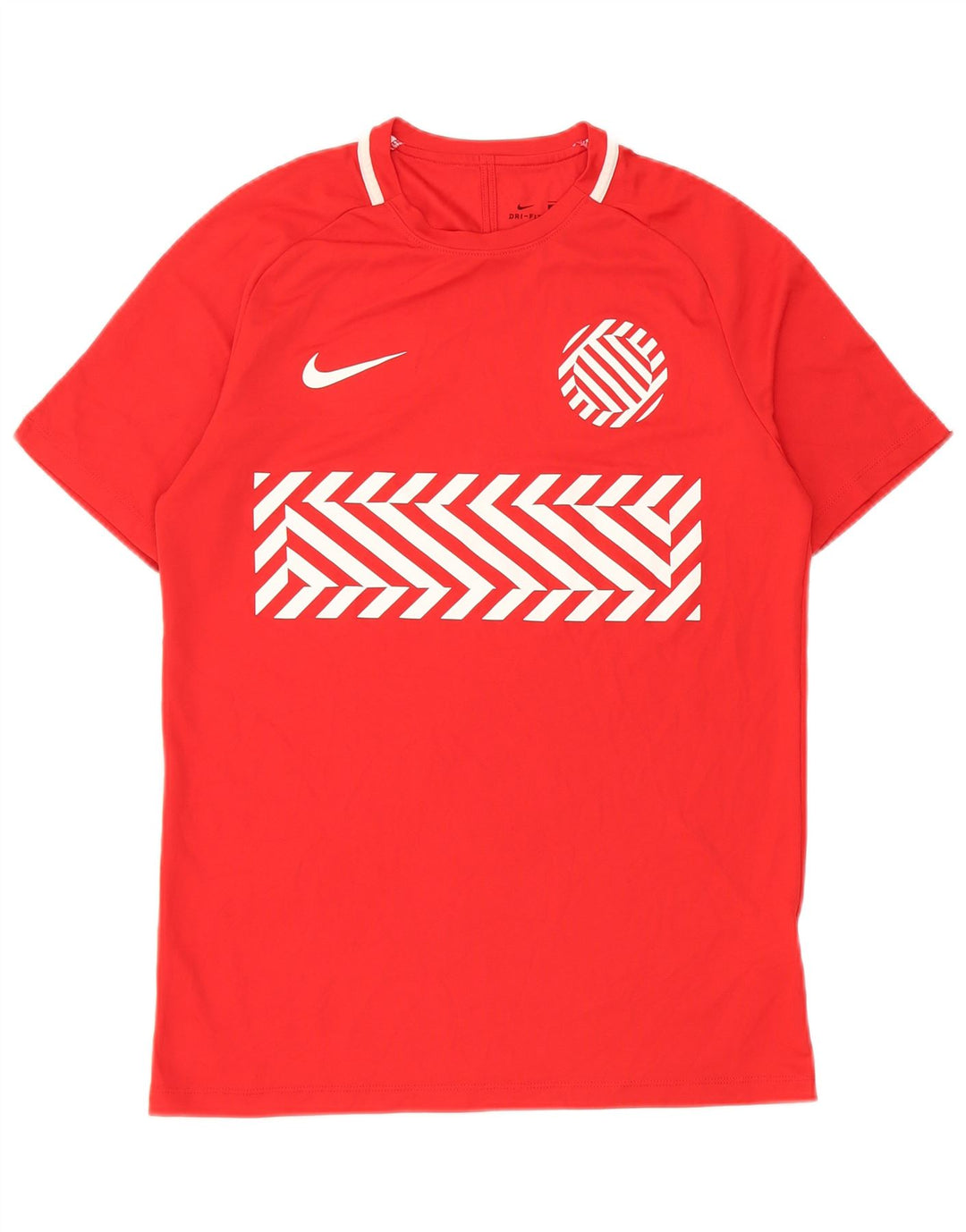 Nike Mens Dri Fit Graphic T-Shirt Top Medium Red Geometric Polyester
