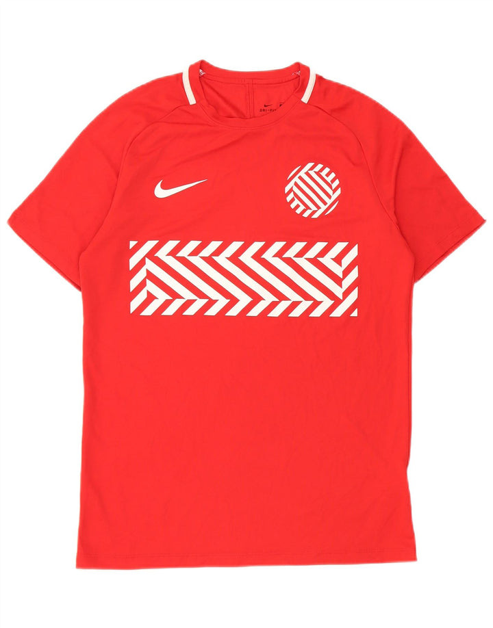 Nike Mens Dri Fit Graphic T-Shirt Top Medium Red Geometric Polyester