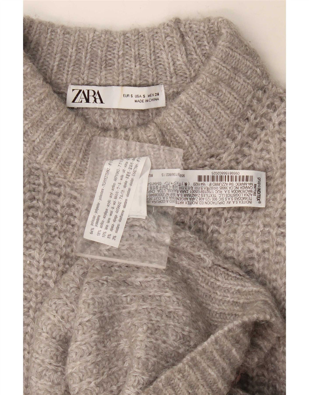 Zara Womens Oversized Turtle Neck Jumper Sweater UK 10 Small Grey Polyester