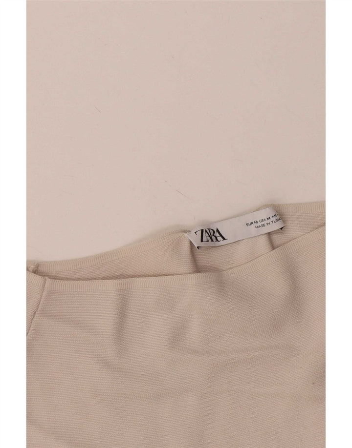 Zara Womens Off Shoulder Top UK 12 Medium White