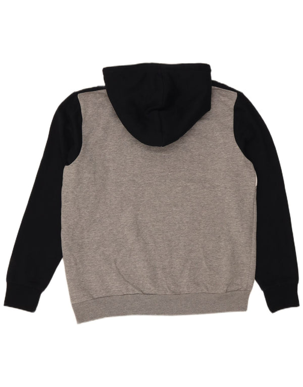 Jack & Jones Mens Graphic Hoodie Jumper XL Grey Colourblock Cotton