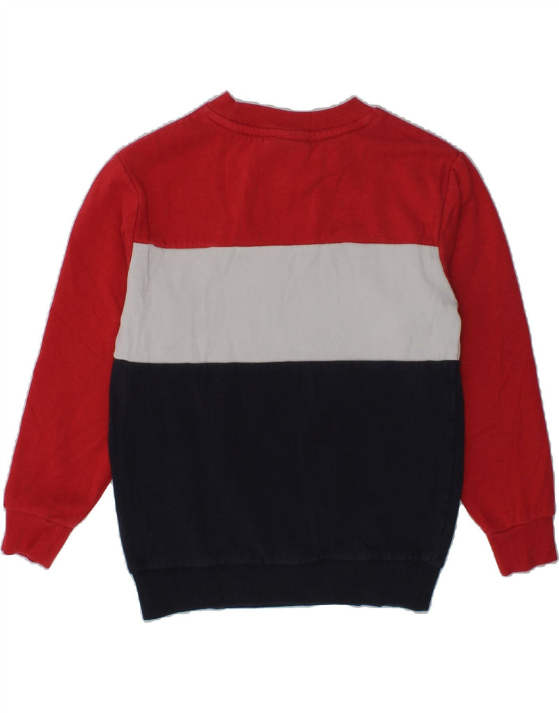 FILA Boys Graphic Sweatshirt Jumper 5-6 Years Red Colourblock Cotton | Vintage Fila | Thrift | Second-Hand Fila | Used Clothing | Messina Hembry 