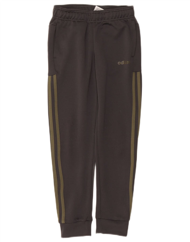 ADIDAS Boys Tracksuit Trousers Joggers 9-10 Years  Grey Cotton
