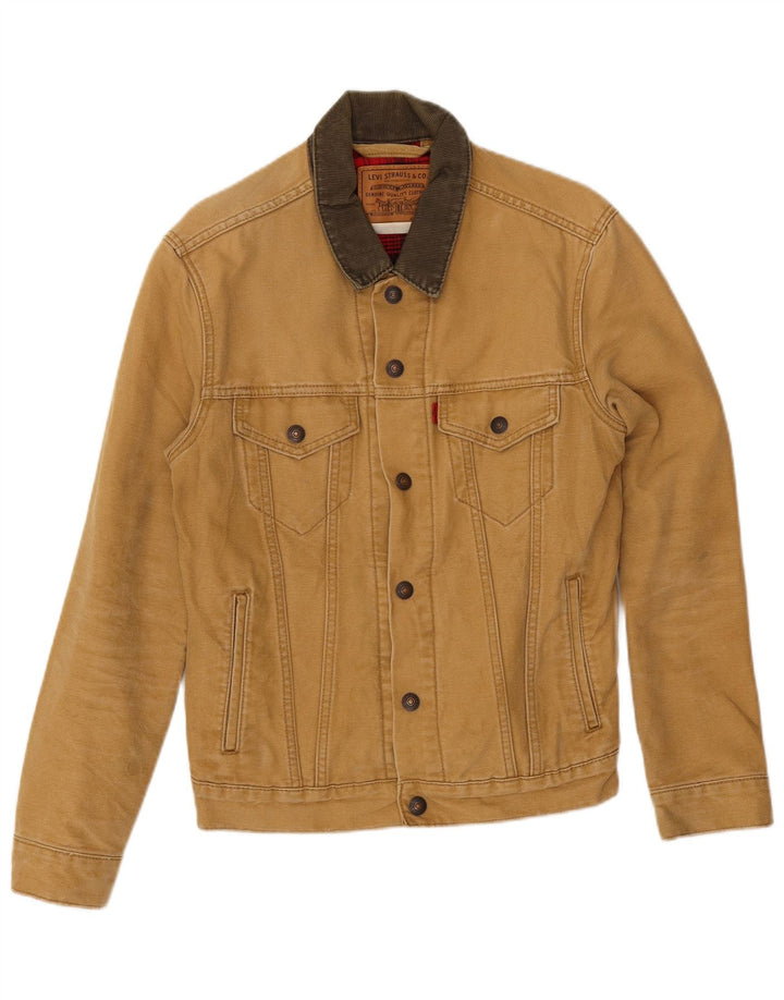 Levi's Mens Bomber Jacket UK 36 Small Beige Colourblock Cotton